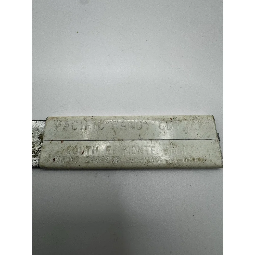 Vintage Pacific Handy Cutter Metal Box Opener Tool White Made in USA Pat 2464408